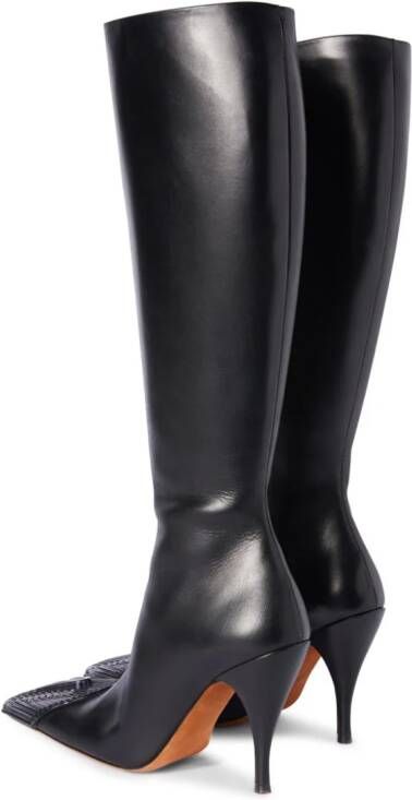 Off-White Lunar contrast-toecap leather boots Black