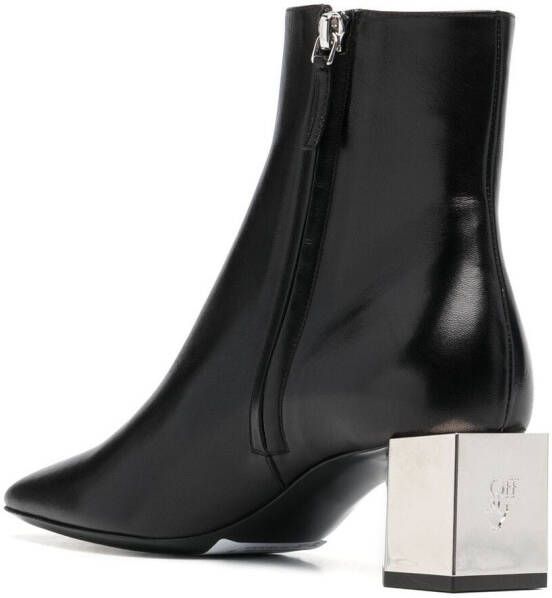 Off-White metallic-heel ankle boots Black