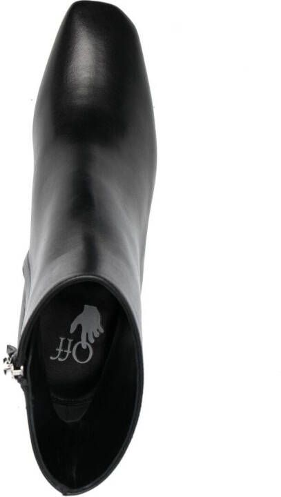 Off-White metallic-heel ankle boots Black