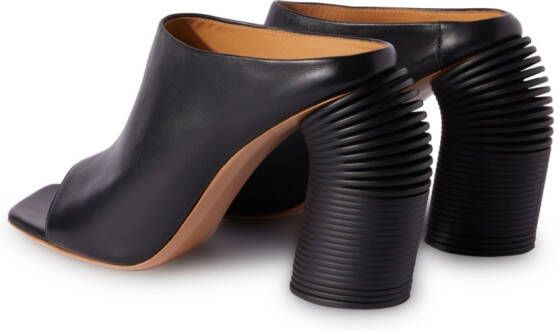 Off-White open-toe leather mules Black