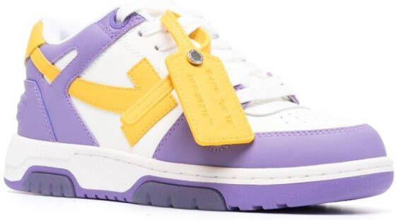 Off-White Out Of Office leather sneakers PURPLE YELLOW