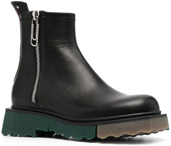 Off-White panelled-sole ankle boots Black