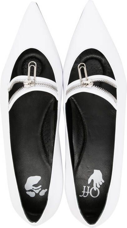 Off-White paperclip-detail ballerina shoes