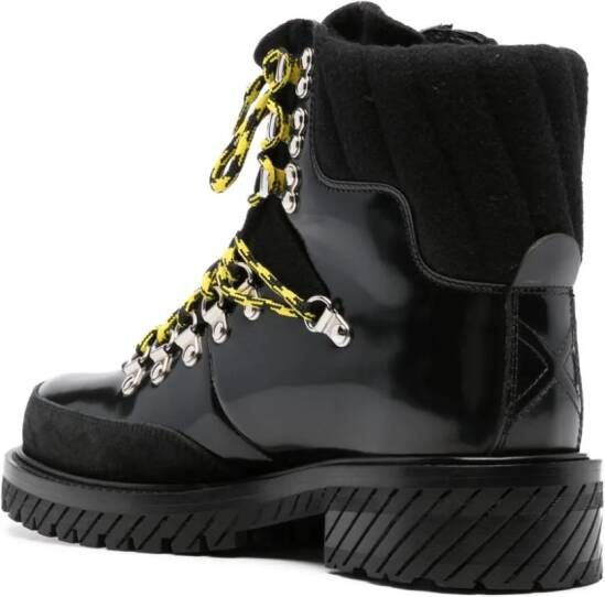 Off-White patent-leather ankle boots Black