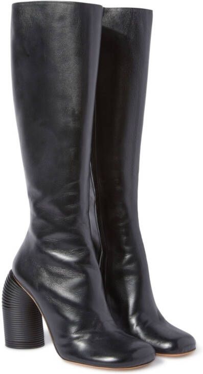 Off-White Runway square-toe leather boots Black