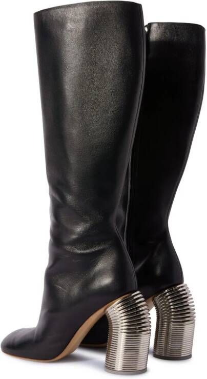 Off-White Silver Spring knee-high leather boots Black