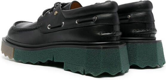 Off-White sponge boat lace-up shoes Black