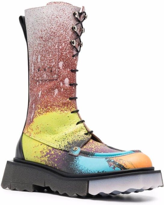 Off-White Sponge paint splatter-effect boots Black