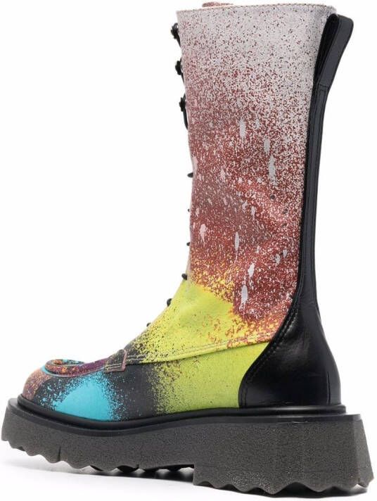 Off-White Sponge paint splatter-effect boots Black