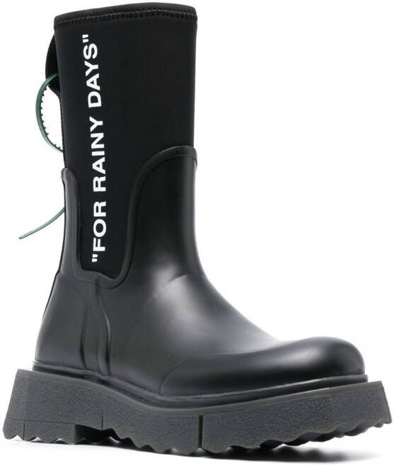 Off-White sponge rubber rain boots Black