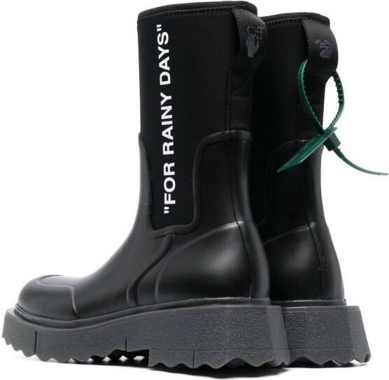 Off-White sponge rubber rain boots Black