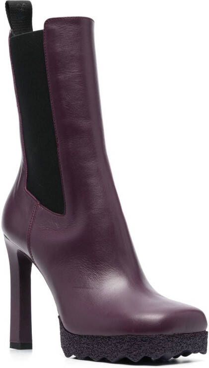 Off-White Sponge-sole Chelsea heeled boots Purple