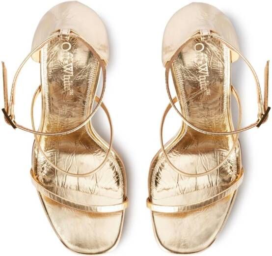 Off-White strappy leather sandals Gold