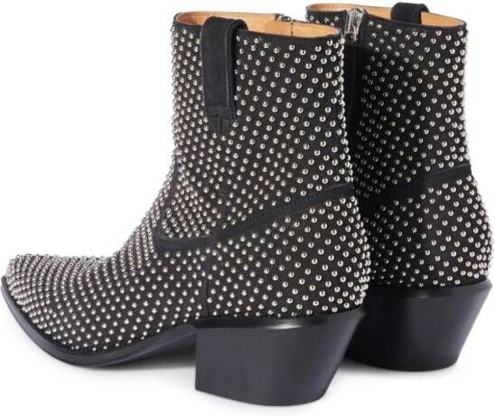 Off-White studded leather ankle boots Black