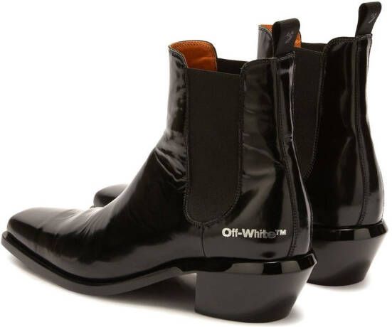 Off-White Texan leather boots Black