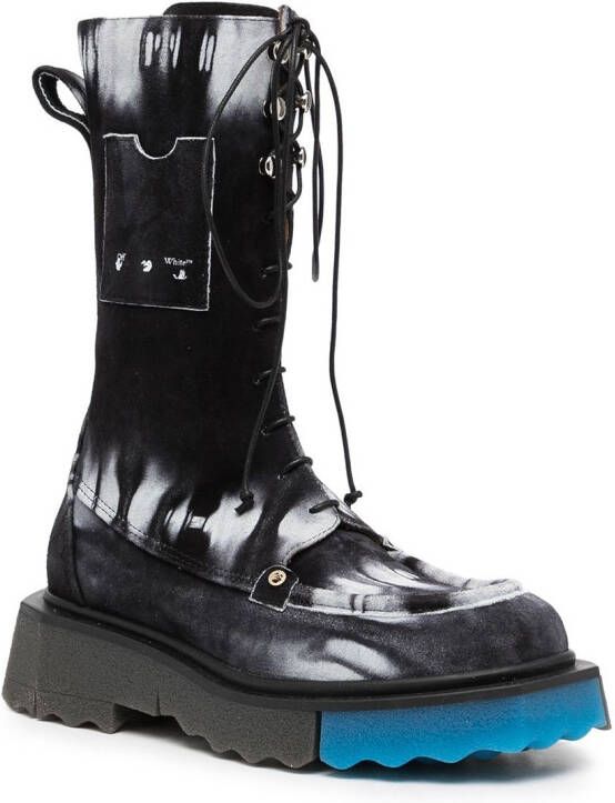 Off-White tie-dye Sponge boots Black