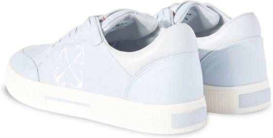 Off-White Vulcanized contrasting-tag canvas sneakers Blue