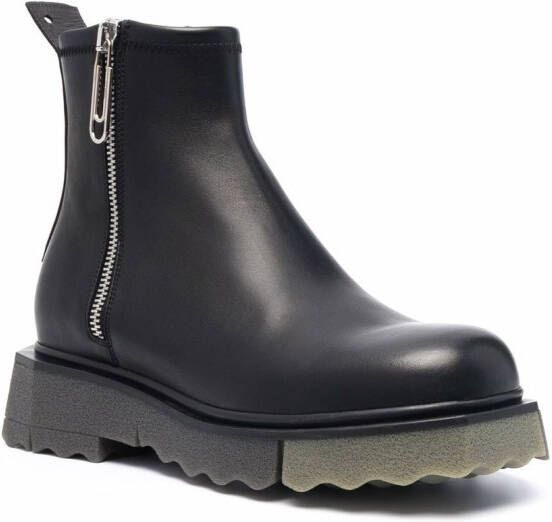 Off-White zip-fastening sponge ankle boots Black