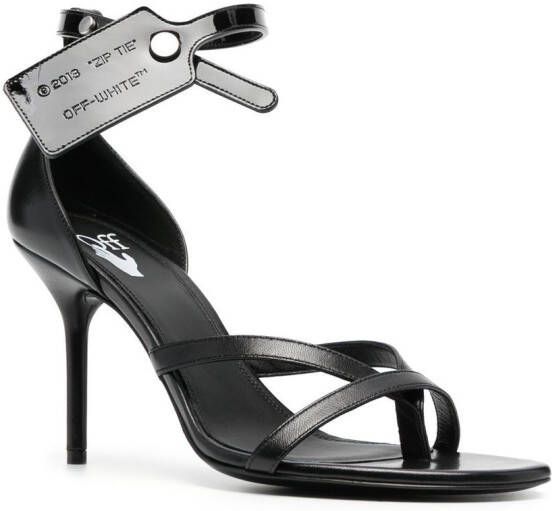 Off-White Zip Tie leather sandals Black