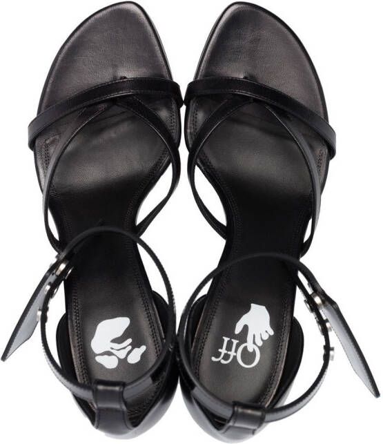 Off-White Zip Tie leather sandals Black