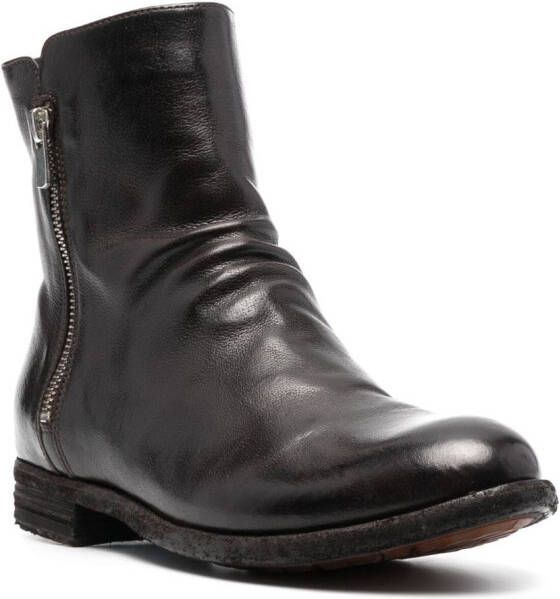 Officine Creative almond-toe leather boots Brown