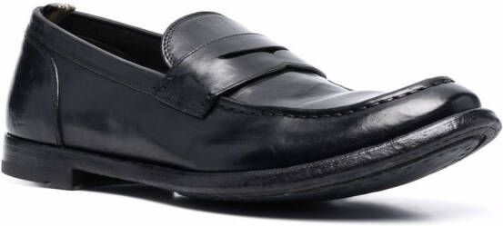 Officine Creative Anatomia leather penny loafers Black