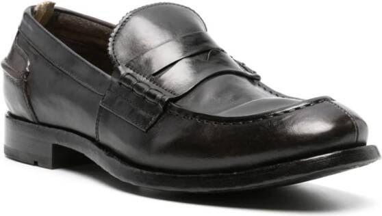 Officine Creative Balance 017 leather penny loafers Brown