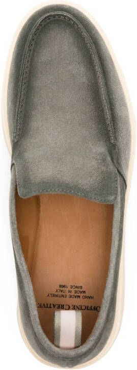 Officine Creative Bones 002 suede loafers Green