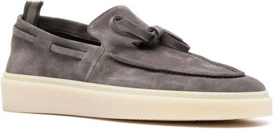 Officine Creative bow-detail suede loafers Grey