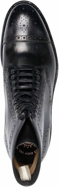 Officine Creative brogue-detail leather ankle boots Black