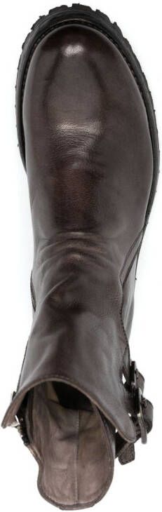 Officine Creative buckle-detail leather boots Brown