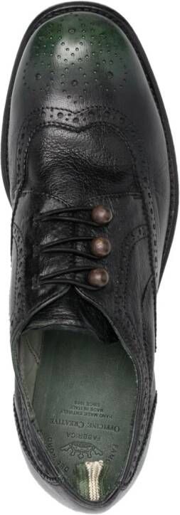 Officine Creative Calixte 035 perforated leather oxfords Black