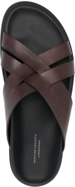 Officine Creative Charrat crossover-strap leather sandals Brown