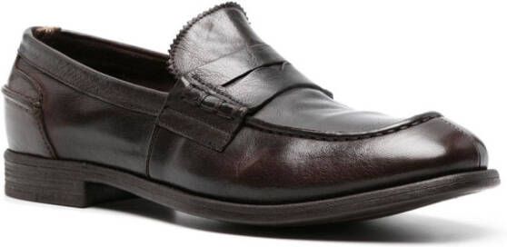 Officine Creative Chronicle 144 leather penny loafers Brown