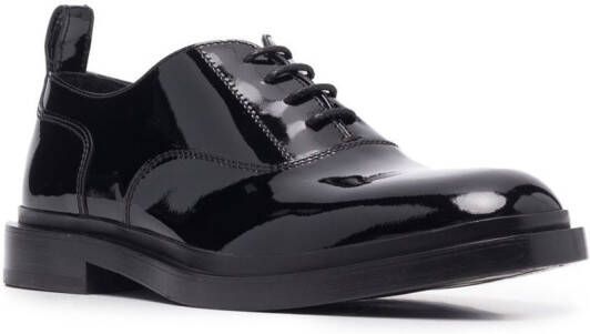 Officine Creative Concrete patent-leather derby shoes Black