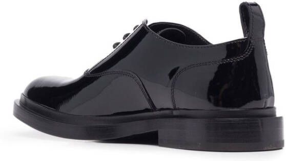 Officine Creative Concrete patent-leather derby shoes Black
