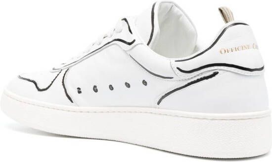 Officine Creative contrasting-border leather sneakers White