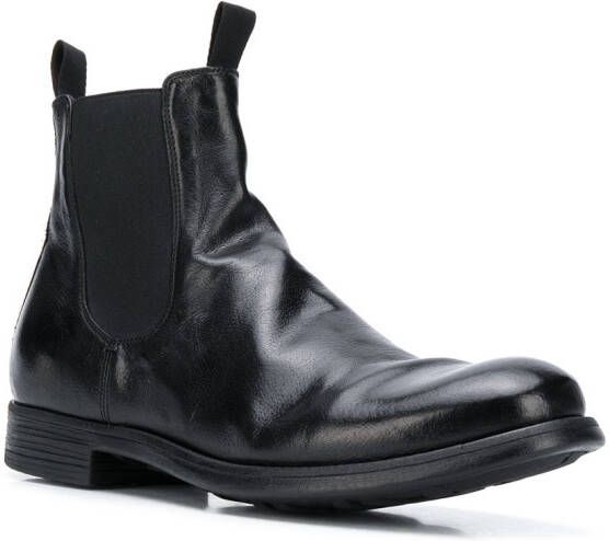 Officine Creative creased leather ankle boots Black