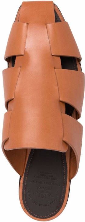 Officine Creative Cuba 001 caged-strap mules Brown