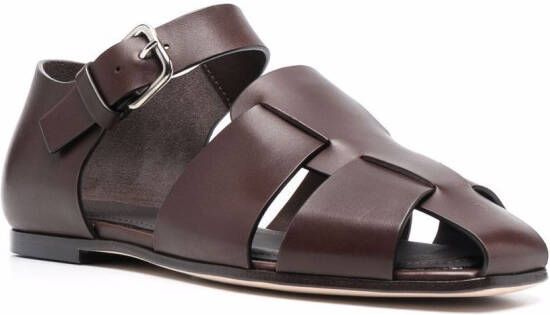 Officine Creative cut-out leather sandals Brown