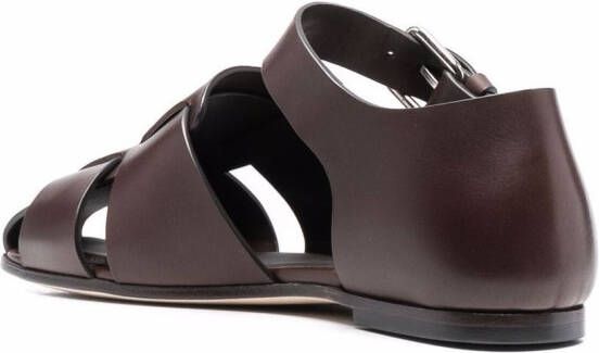 Officine Creative cut-out leather sandals Brown