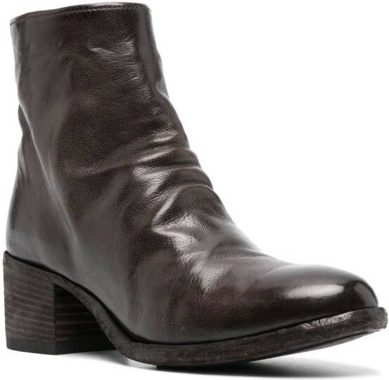 Officine Creative Denner block-heel leather boots Brown