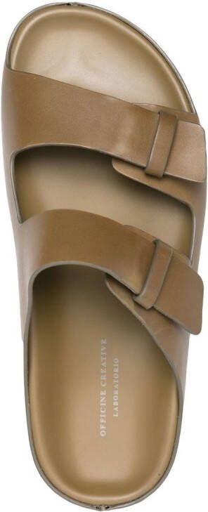 Officine Creative double-strap leather sandals Green