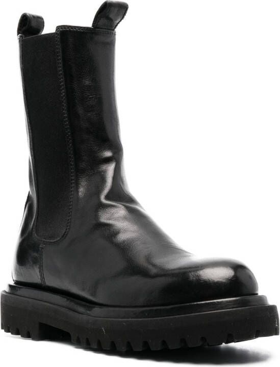 Officine Creative elasticated-panels leather boots Black