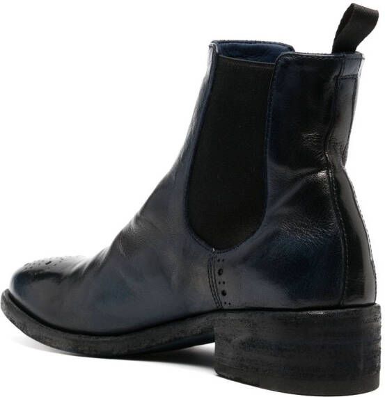 Officine Creative elasticated side-panels leather boots Blue