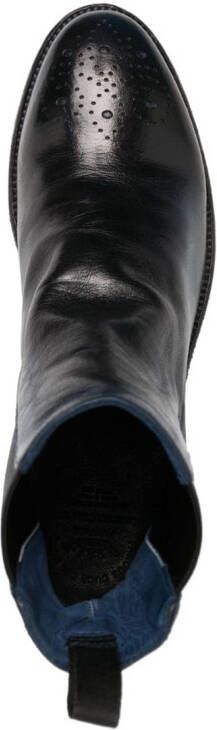 Officine Creative elasticated side-panels leather boots Blue