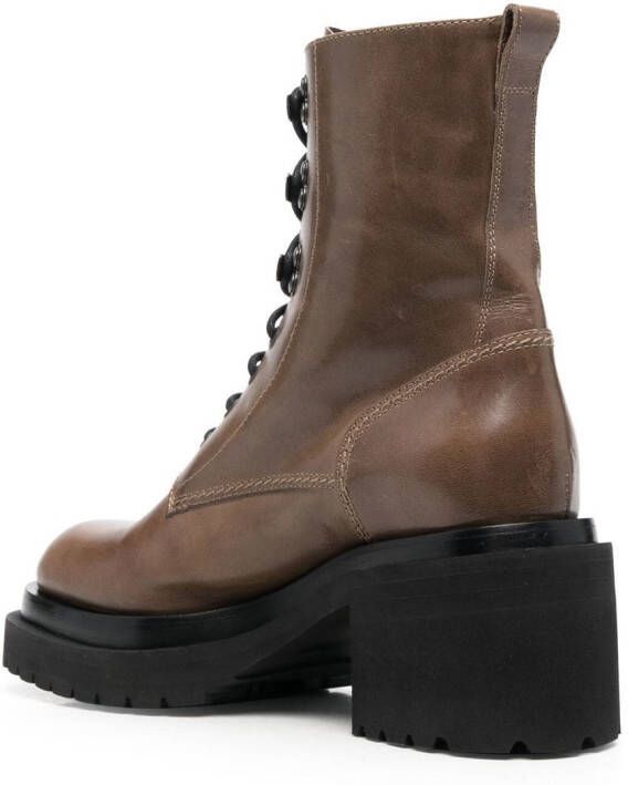 Officine Creative Fiore lace-up 70mm combat boots Brown