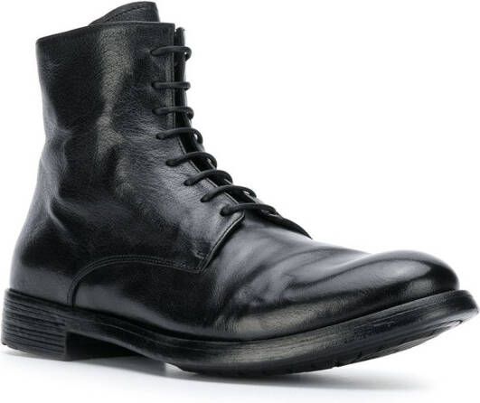Officine Creative flat lace-up boots Black