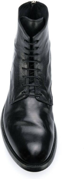 Officine Creative flat lace-up boots Black