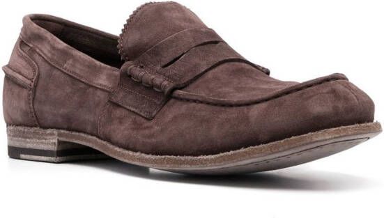Officine Creative flat suede loafers Brown